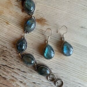 Elegant Labradorite Jewelry Set